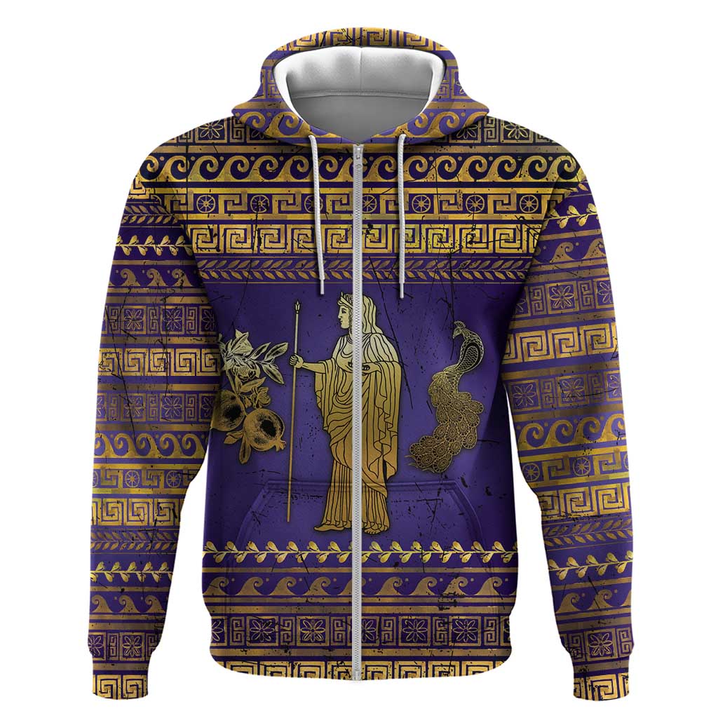 Hera Hoodie Goddess With Ancient Greek Pattern - Wonder Print Shop