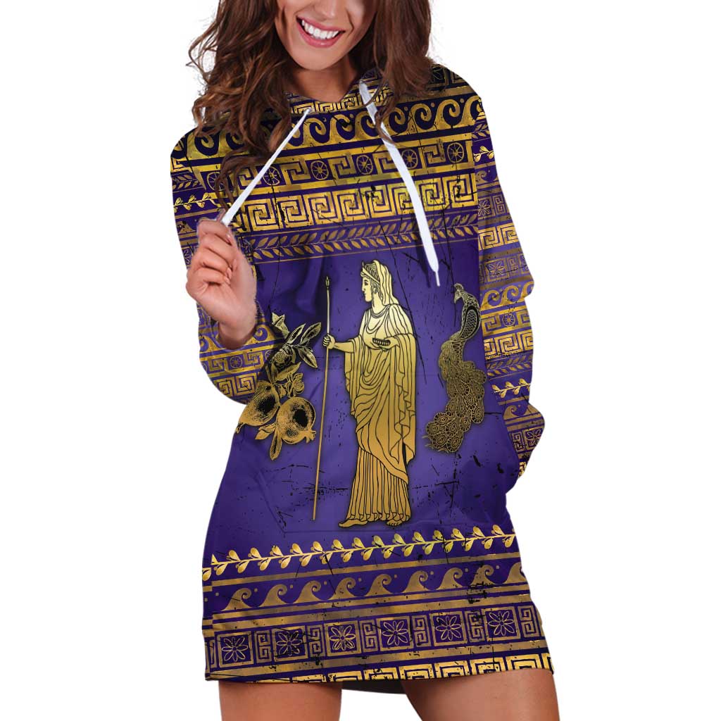 Hera Hoodie Dress Goddess With Ancient Greek Pattern - Wonder Print Shop