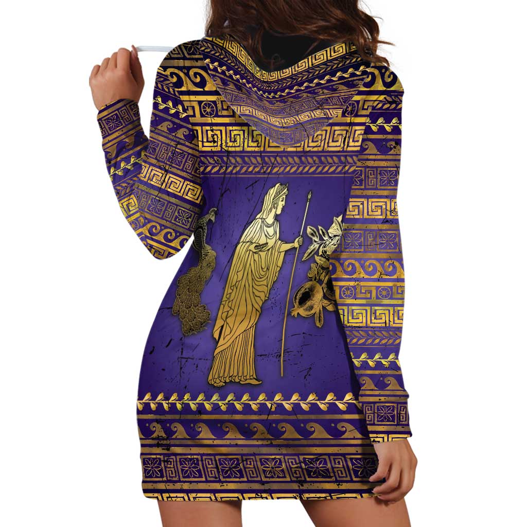 Hera Hoodie Dress Goddess With Ancient Greek Pattern - Wonder Print Shop