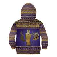 Hera Kid Hoodie Goddess With Ancient Greek Pattern - Wonder Print Shop