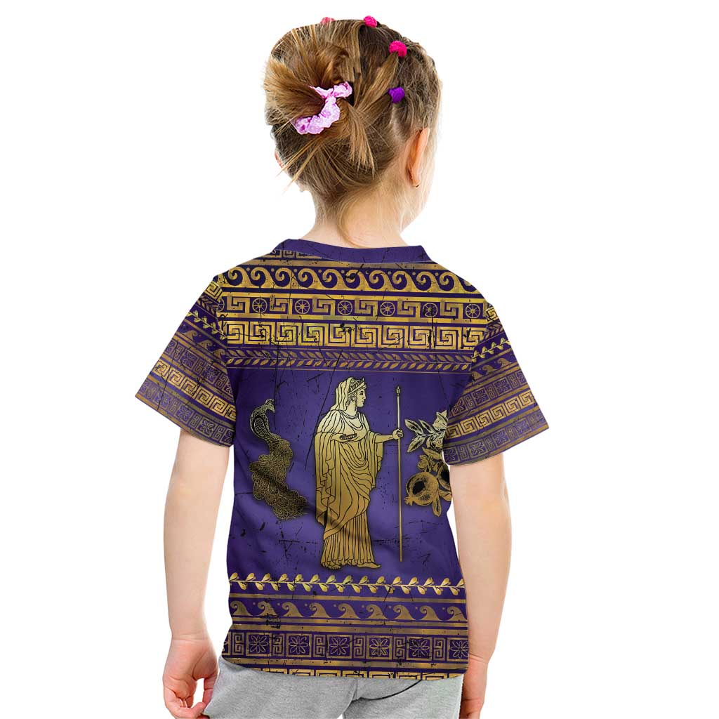 Hera Kid T Shirt Goddess With Ancient Greek Pattern - Wonder Print Shop