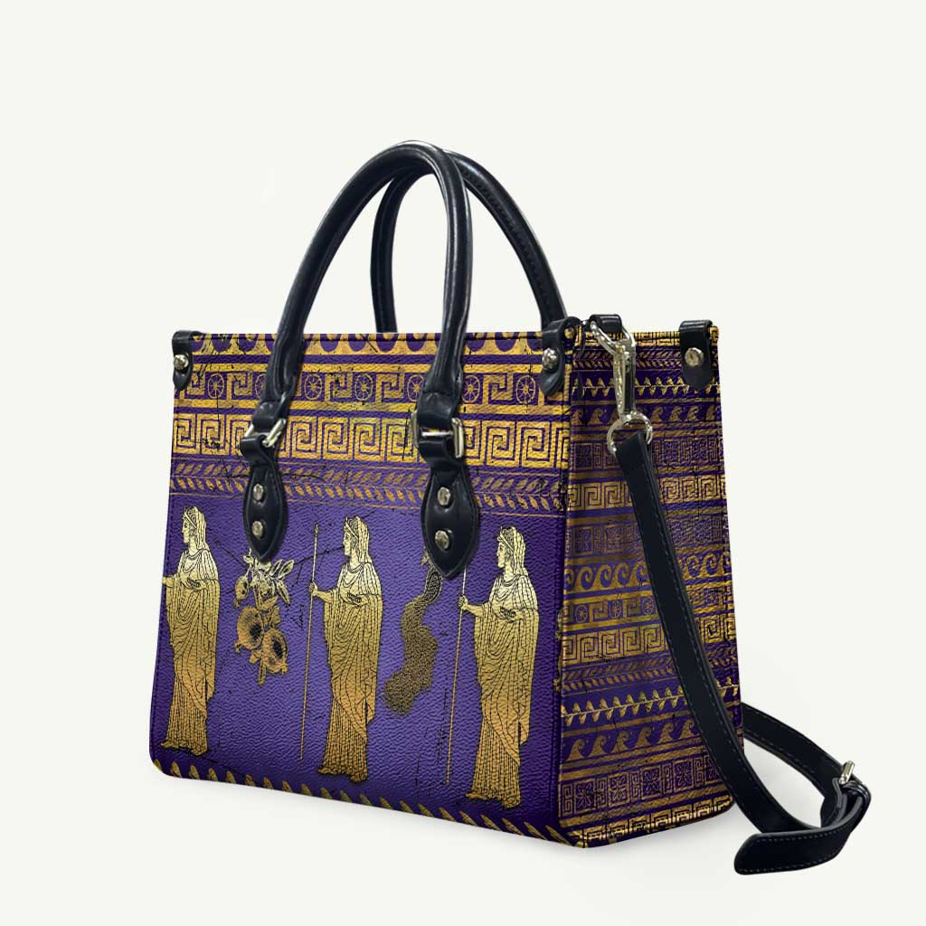 Hera Leather Bag Goddess With Ancient Greek Pattern - Wonder Print Shop
