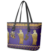 Hera Leather Tote Bag Goddess With Ancient Greek Pattern - Wonder Print Shop