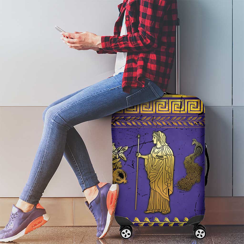 Hera Luggage Cover Goddess With Ancient Greek Pattern - Wonder Print Shop