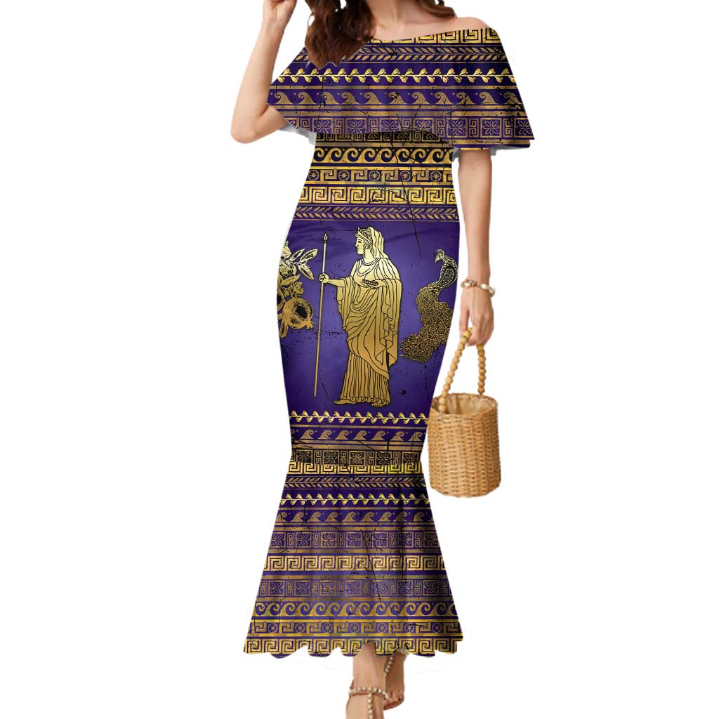 Hera Mermaid Dress Goddess With Ancient Greek Pattern - Wonder Print Shop
