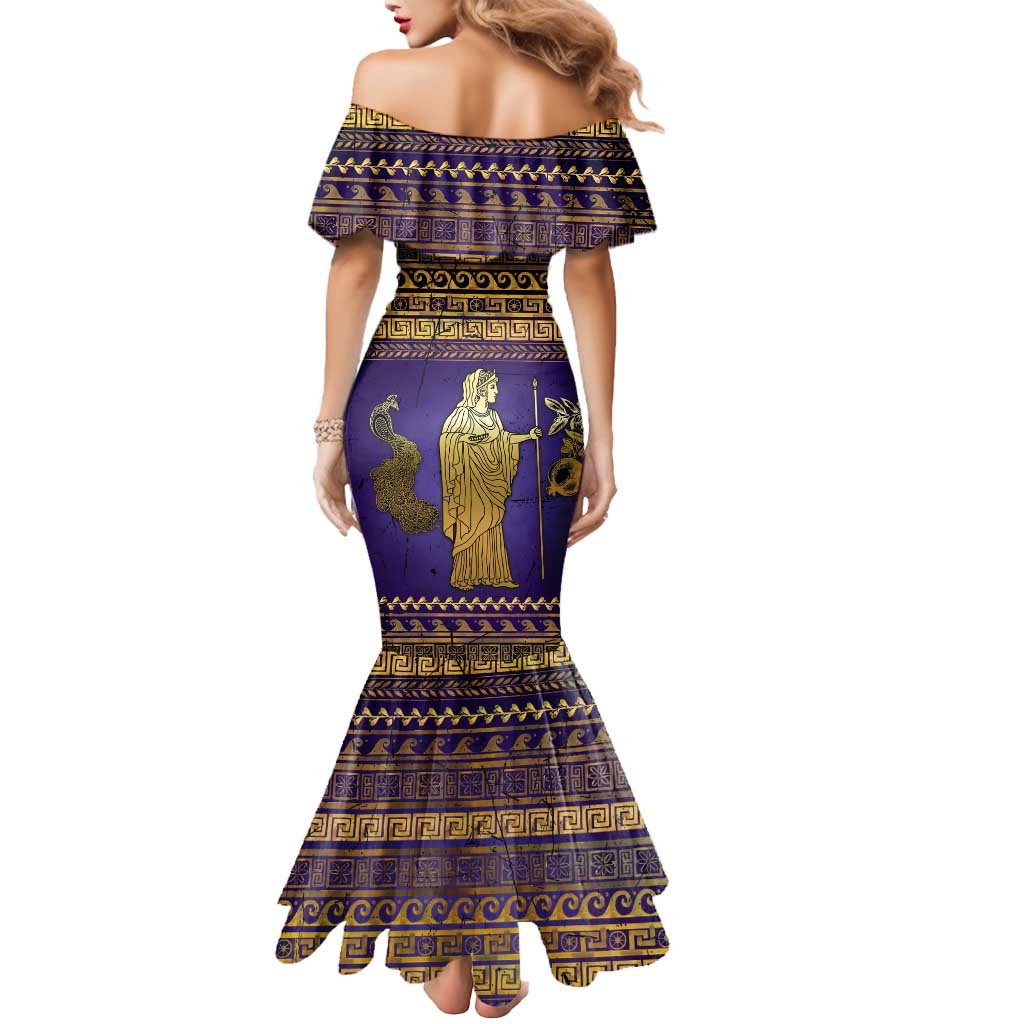 Hera Mermaid Dress Goddess With Ancient Greek Pattern - Wonder Print Shop