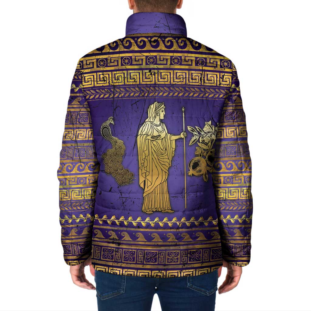 Hera Padded Jacket Goddess With Ancient Greek Pattern - Wonder Print Shop