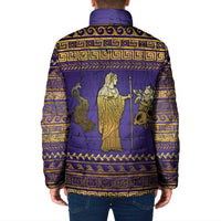 Hera Padded Jacket Goddess With Ancient Greek Pattern - Wonder Print Shop