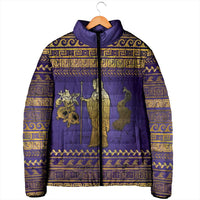 Hera Padded Jacket Goddess With Ancient Greek Pattern - Wonder Print Shop