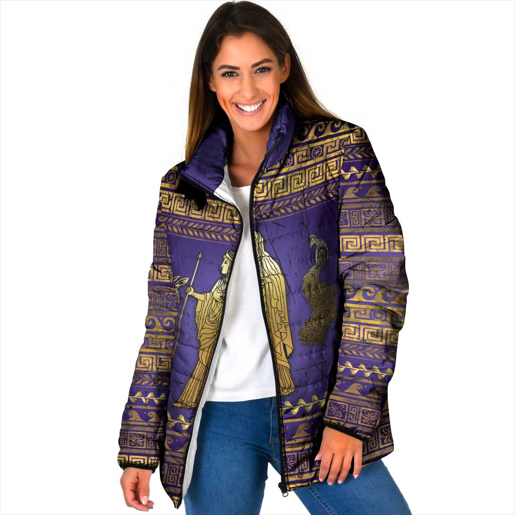 Hera Padded Jacket Goddess With Ancient Greek Pattern - Wonder Print Shop