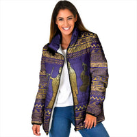 Hera Padded Jacket Goddess With Ancient Greek Pattern - Wonder Print Shop