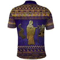 Hera Polo Shirt Goddess With Ancient Greek Pattern - Wonder Print Shop