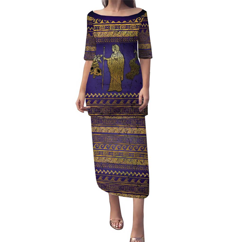 Hera Puletasi Goddess With Ancient Greek Pattern - Wonder Print Shop