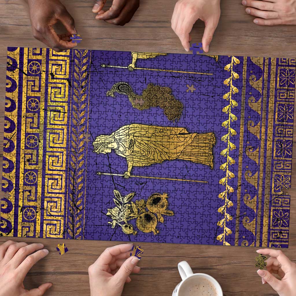 Hera Puzzle Goddess With Ancient Greek Pattern - Wonder Print Shop