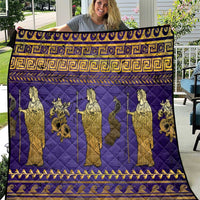 Hera Quilt Goddess With Ancient Greek Pattern - Wonder Print Shop