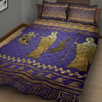 Hera Quilt Bed Set Goddess With Ancient Greek Pattern - Wonder Print Shop