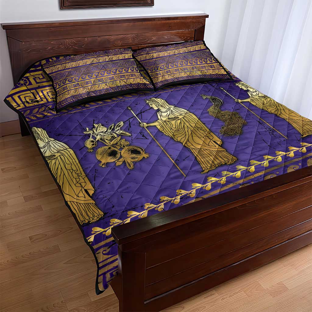 Hera Quilt Bed Set Goddess With Ancient Greek Pattern - Wonder Print Shop