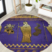 Hera Round Carpet Goddess With Ancient Greek Pattern - Wonder Print Shop