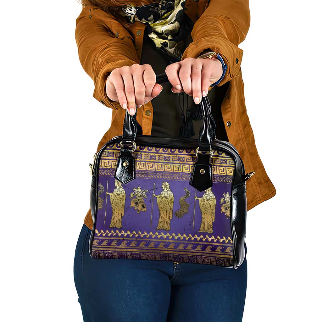 Hera Shoulder Handbag Goddess With Ancient Greek Pattern - Wonder Print Shop