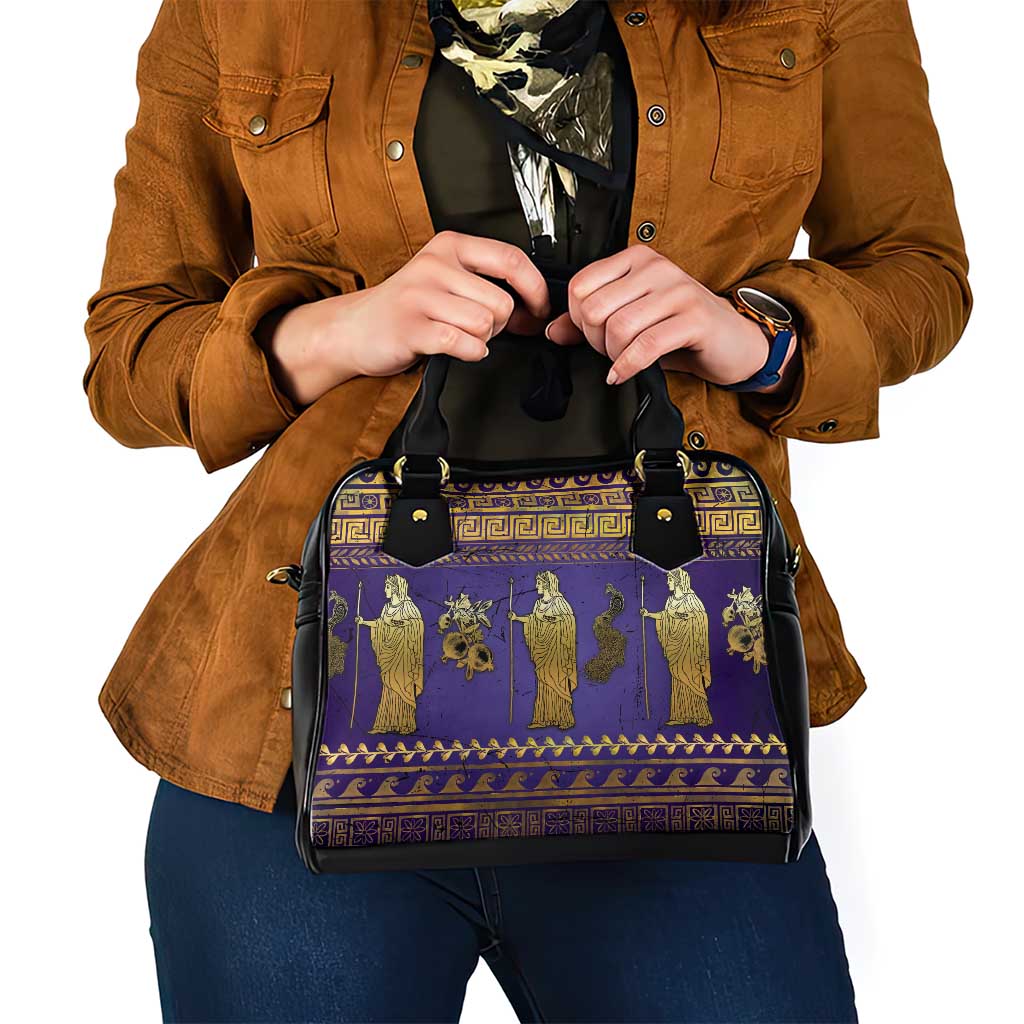 Hera Shoulder Handbag Goddess With Ancient Greek Pattern - Wonder Print Shop