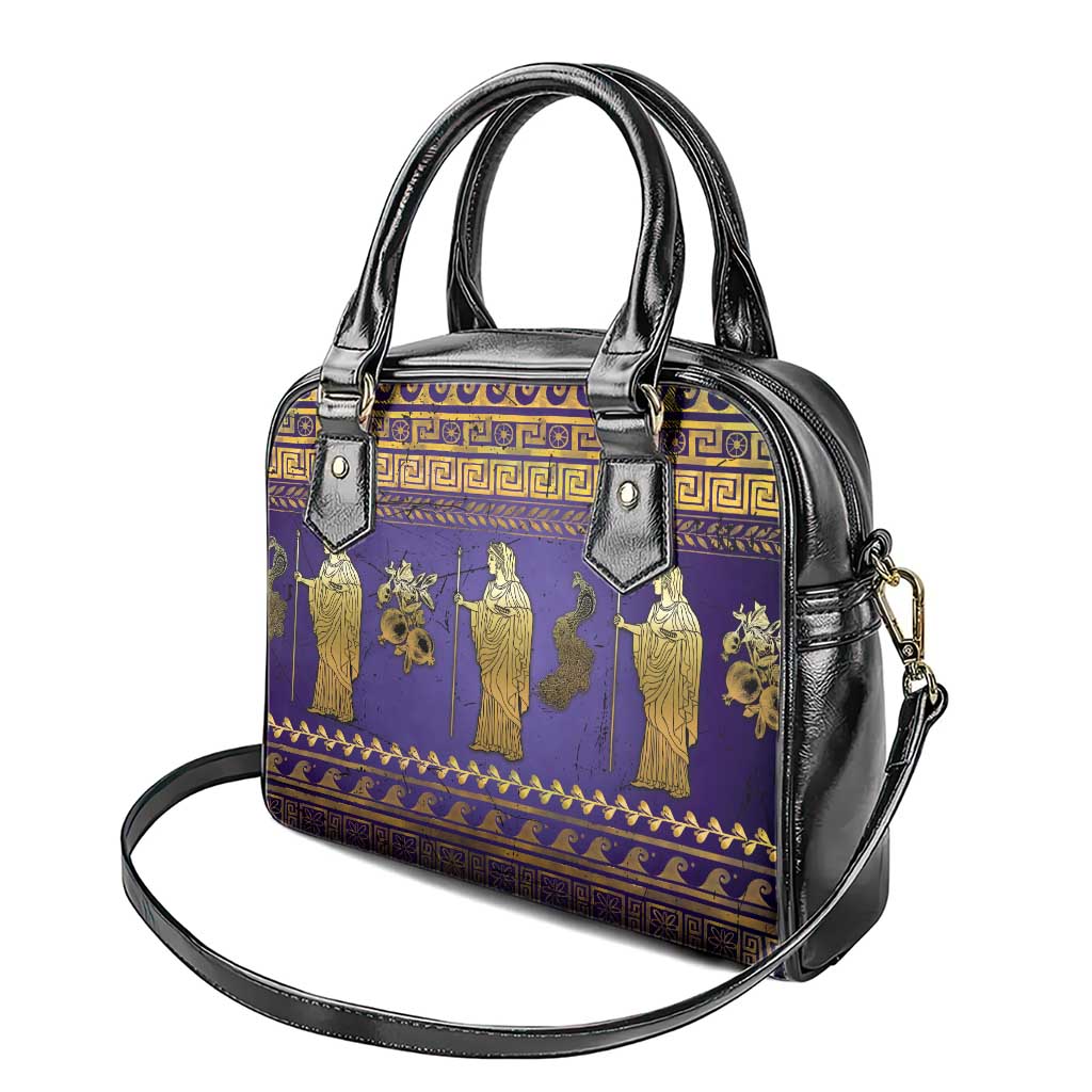 Hera Shoulder Handbag Goddess With Ancient Greek Pattern - Wonder Print Shop
