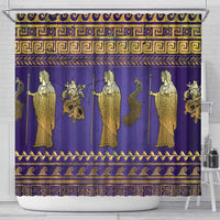 Hera Shower Curtain Goddess With Ancient Greek Pattern - Wonder Print Shop