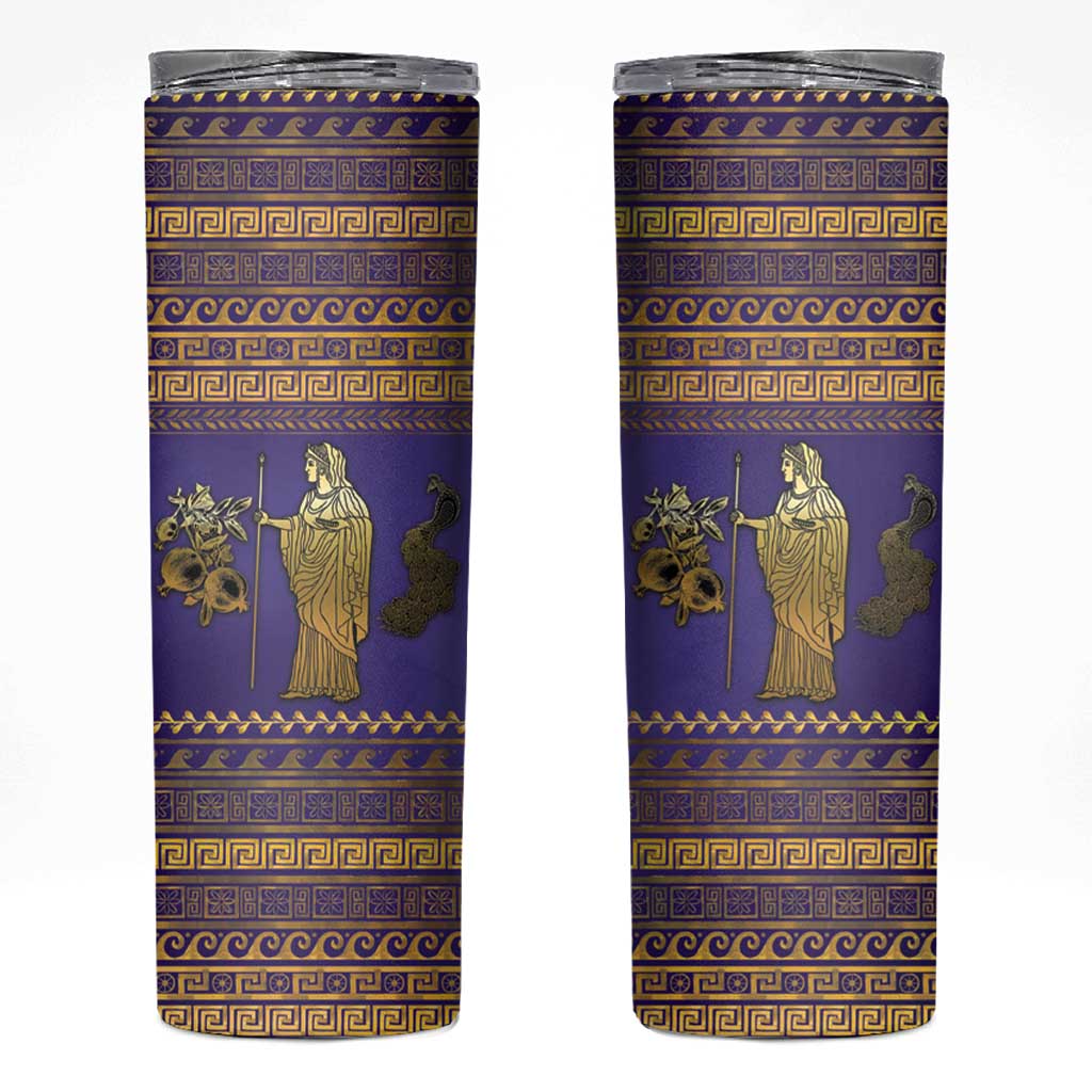 Hera Skinny Tumbler Goddess With Ancient Greek Pattern - Wonder Print Shop