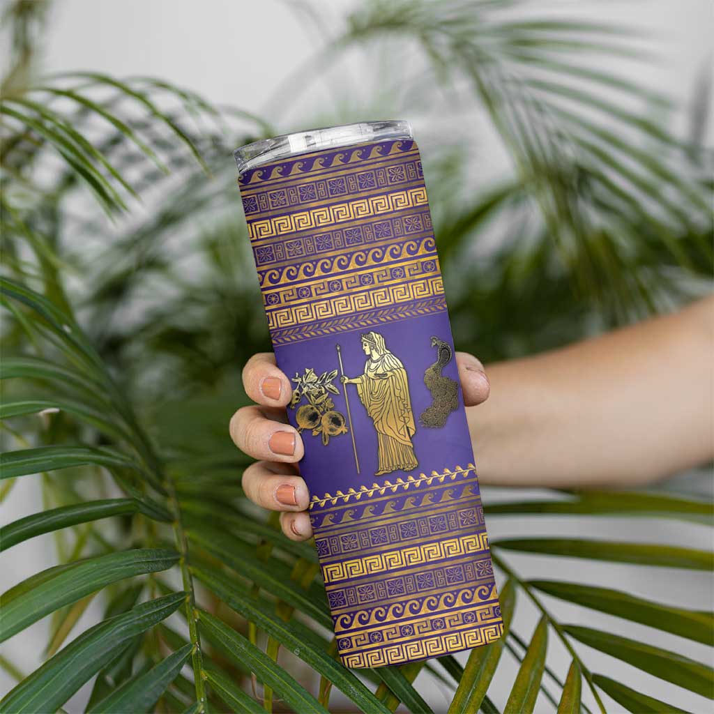 Hera Skinny Tumbler Goddess With Ancient Greek Pattern - Wonder Print Shop