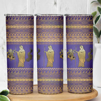 Hera Skinny Tumbler Goddess With Ancient Greek Pattern - Wonder Print Shop