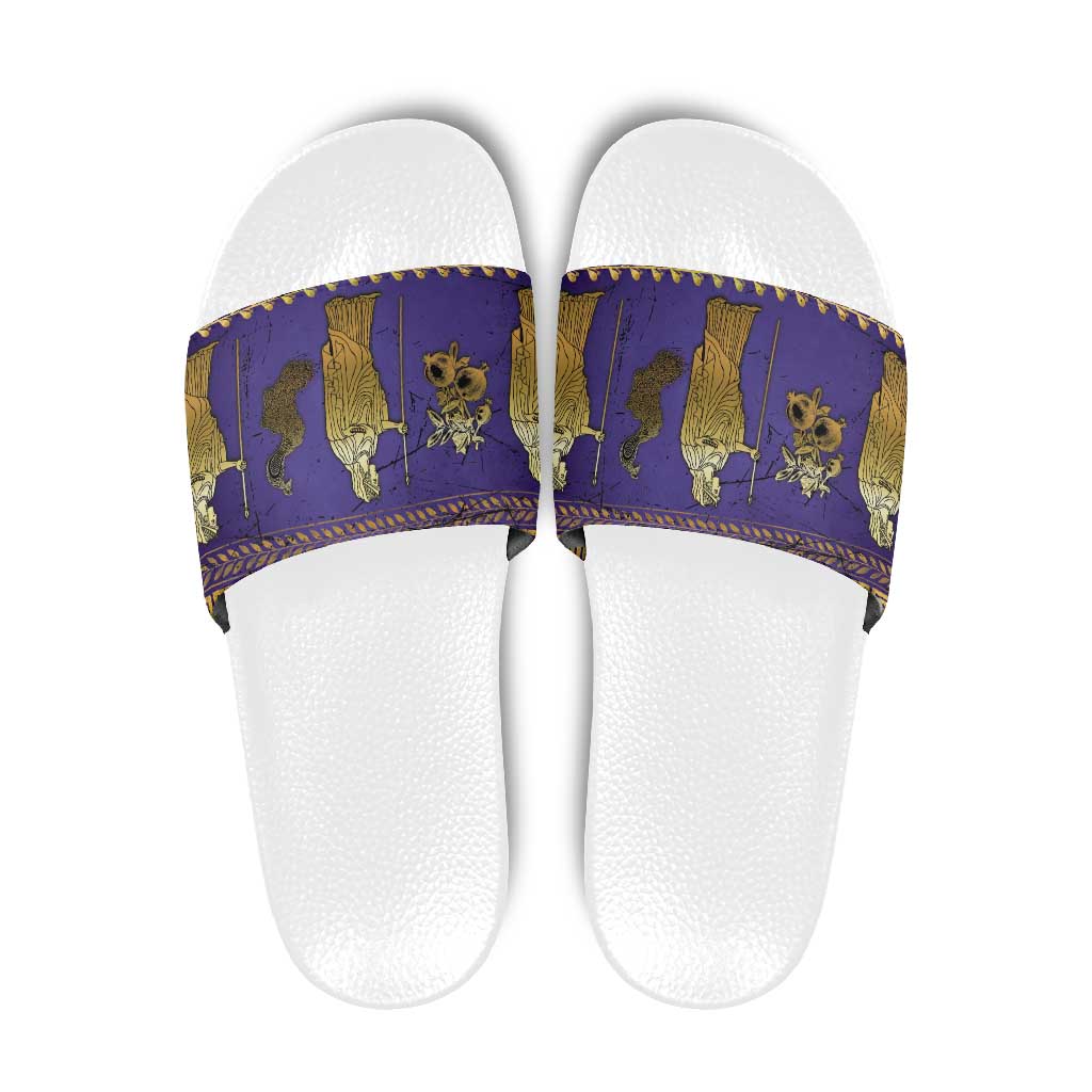 Hera Slide Sandals Goddess With Ancient Greek Pattern - Wonder Print Shop