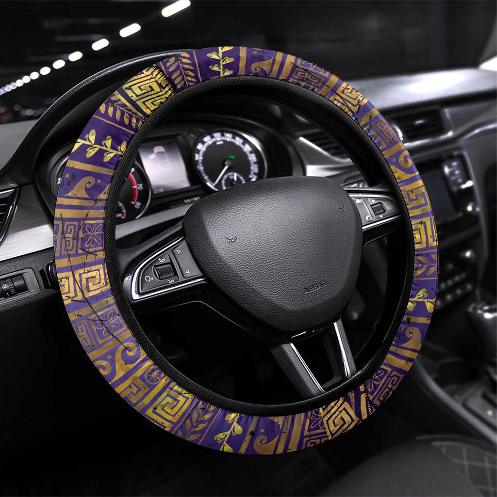 Hera Steering Wheel Cover Goddess With Ancient Greek Pattern - Wonder Print Shop