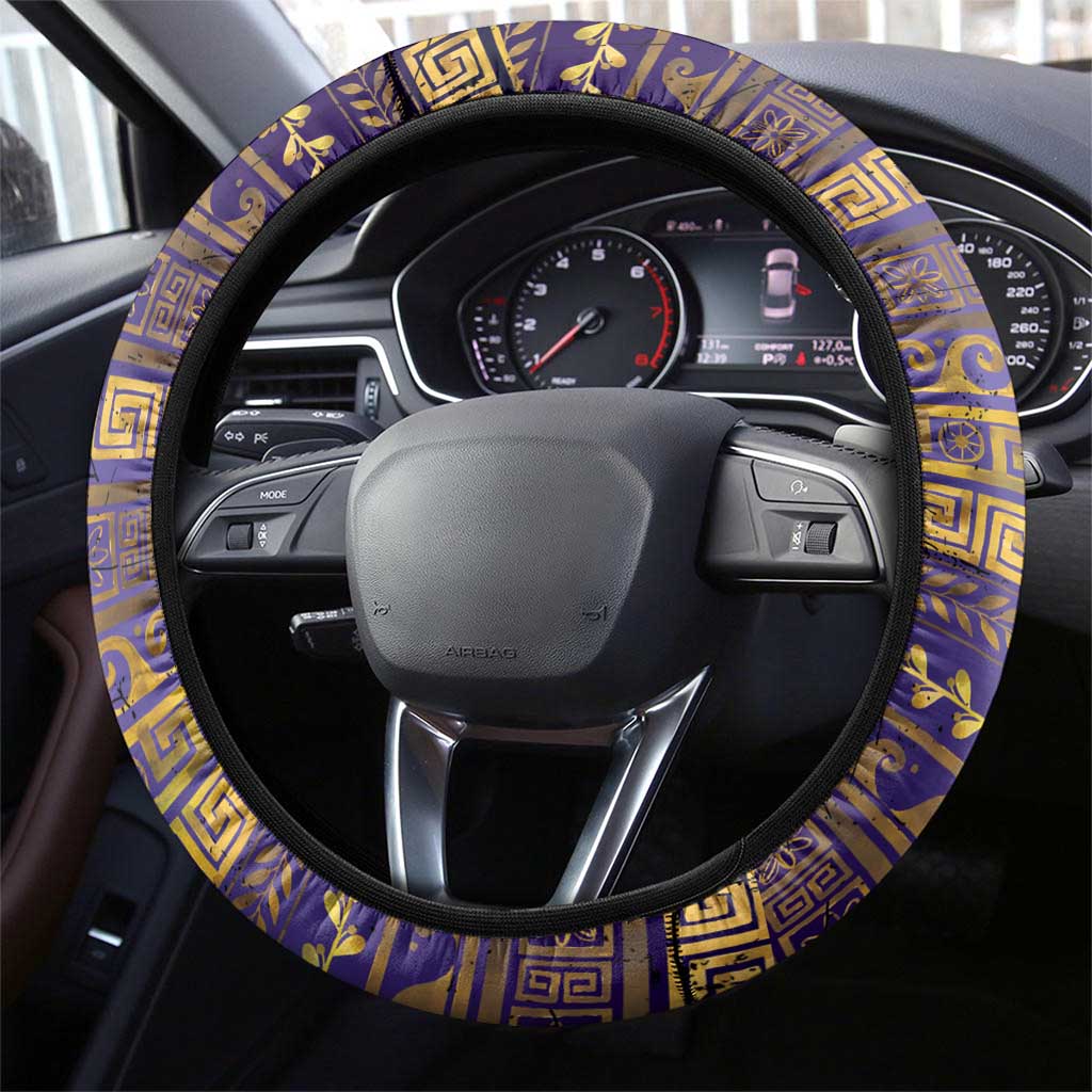 Hera Steering Wheel Cover Goddess With Ancient Greek Pattern - Wonder Print Shop