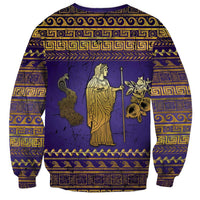 Hera Sweatshirt Goddess With Ancient Greek Pattern - Wonder Print Shop