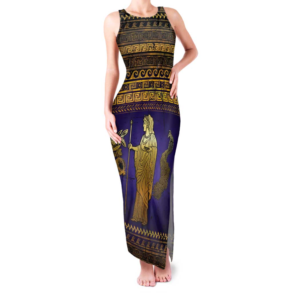 Hera Tank Maxi Dress Goddess With Ancient Greek Pattern - Wonder Print Shop