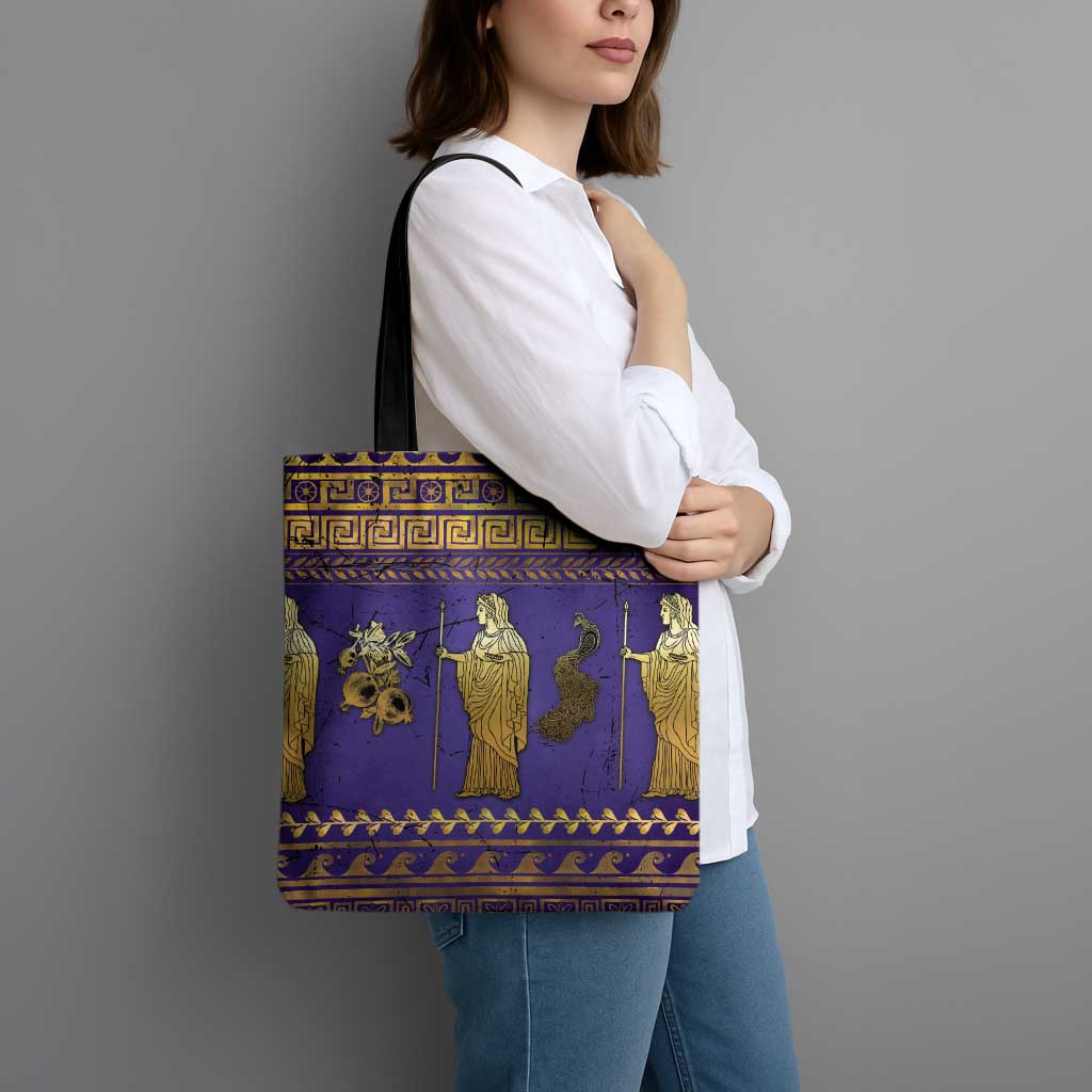 Hera Tote Bag Goddess With Ancient Greek Pattern - Wonder Print Shop