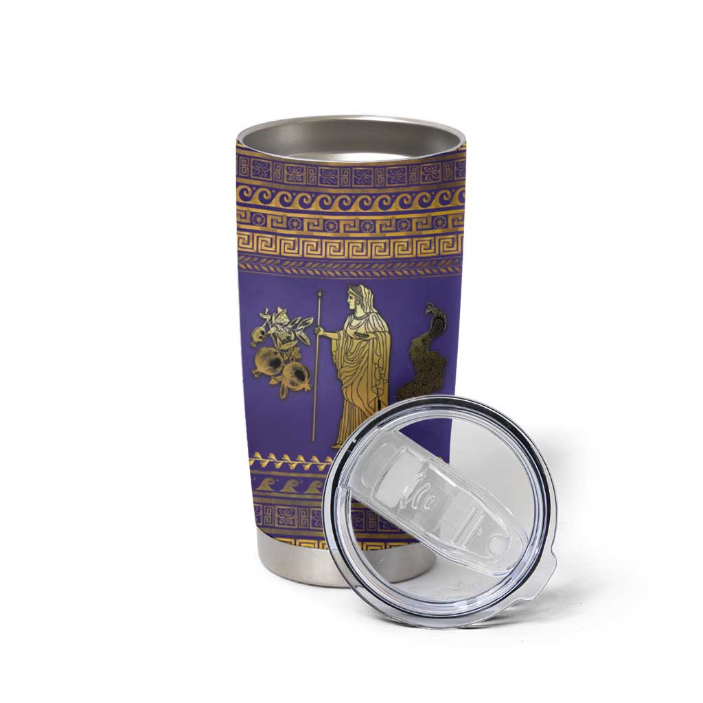 Hera Tumbler Cup Goddess With Ancient Greek Pattern - Wonder Print Shop