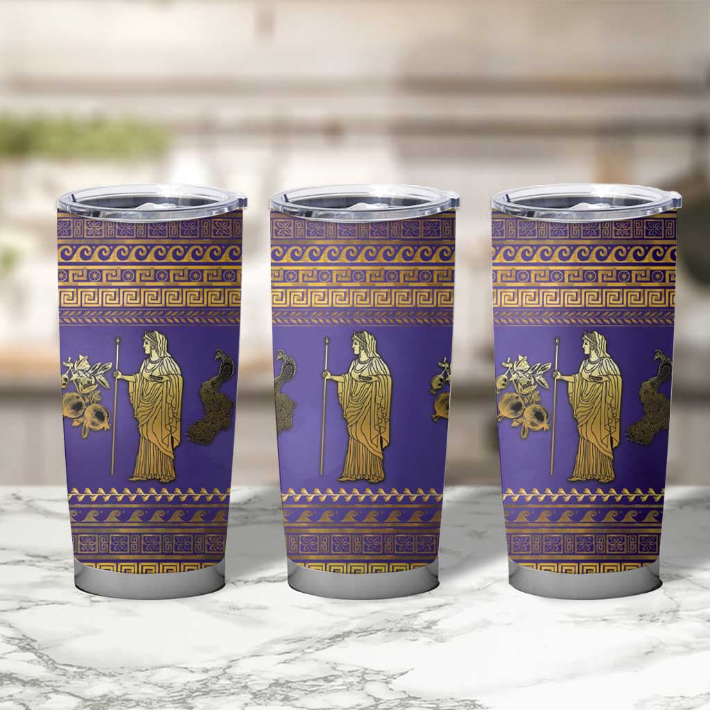 Hera Tumbler Cup Goddess With Ancient Greek Pattern - Wonder Print Shop