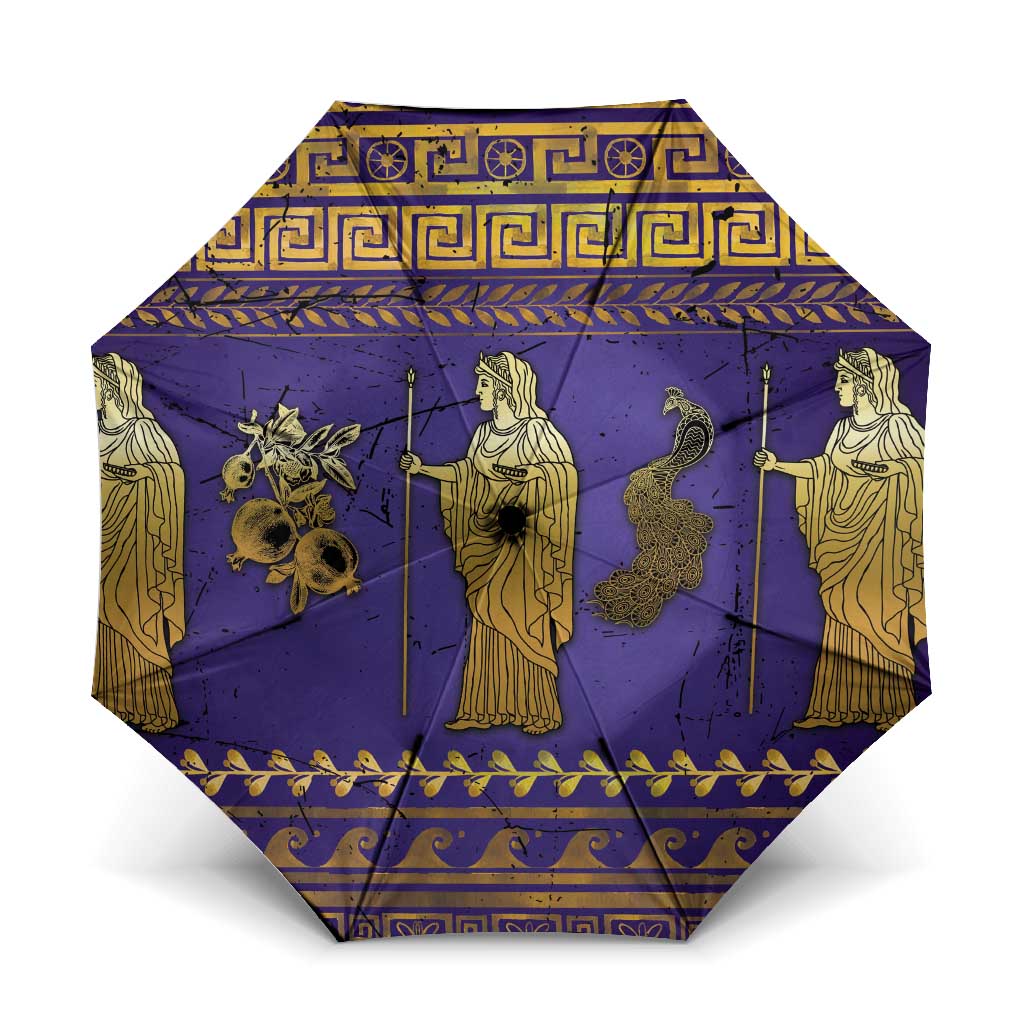 Hera Umbrella Goddess With Ancient Greek Pattern - Wonder Print Shop