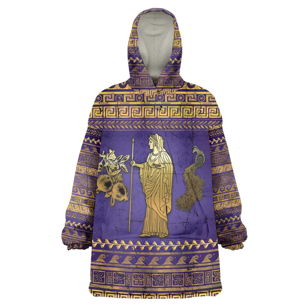 Hera Wearable Blanket Hoodie Goddess With Ancient Greek Pattern - Wonder Print Shop