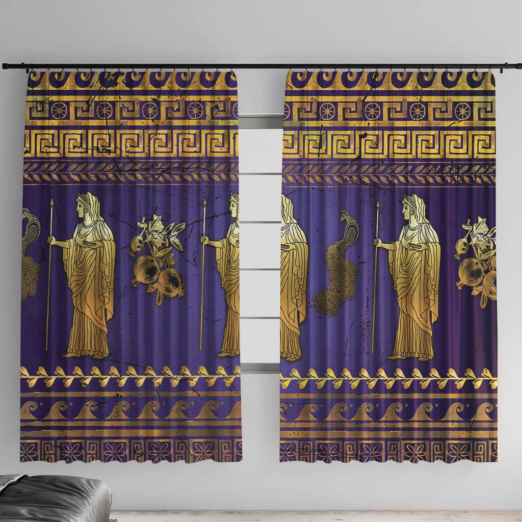 Hera Window Curtain Goddess With Ancient Greek Pattern - Wonder Print Shop