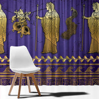 Hera Window Curtain Goddess With Ancient Greek Pattern - Wonder Print Shop
