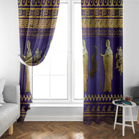 Hera Window Curtain Goddess With Ancient Greek Pattern - Wonder Print Shop
