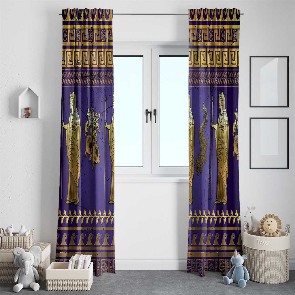Hera Window Curtain Goddess With Ancient Greek Pattern - Wonder Print Shop