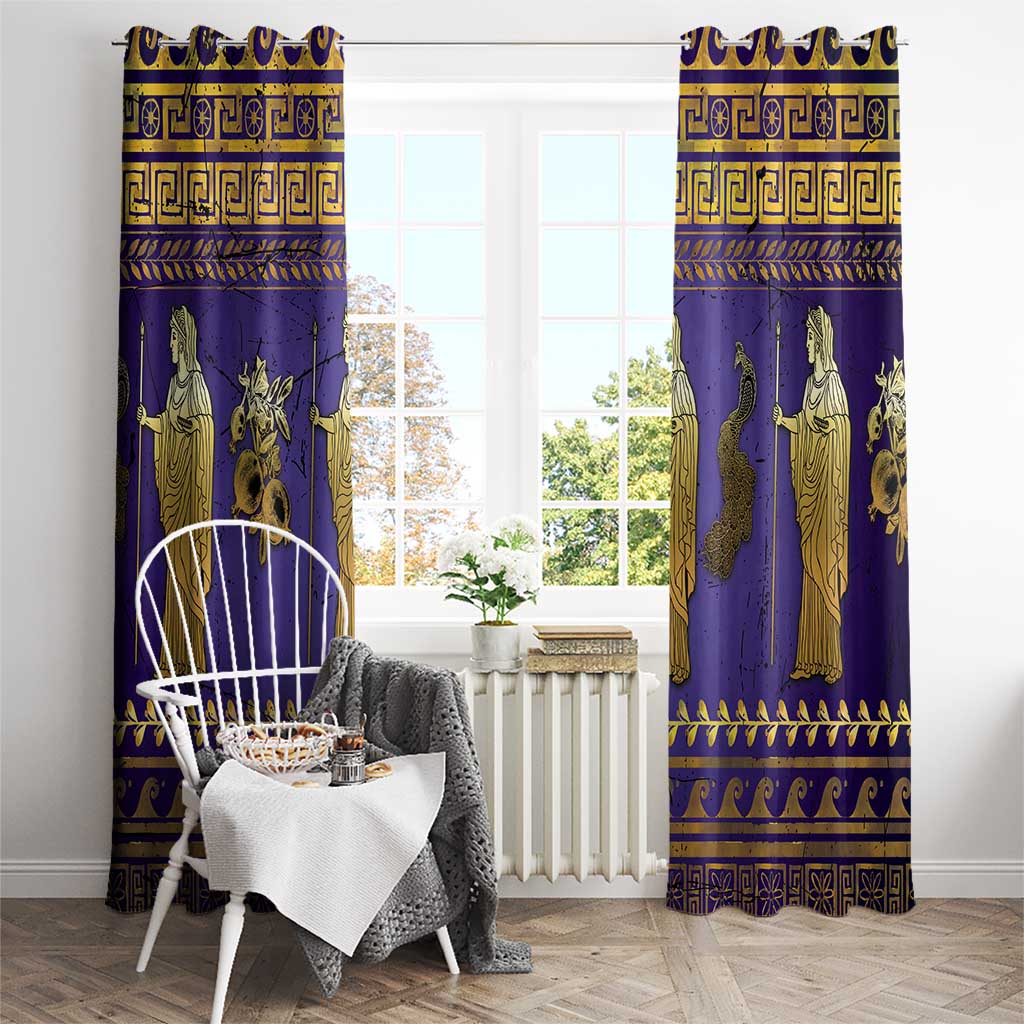 Hera Window Curtain Goddess With Ancient Greek Pattern - Wonder Print Shop
