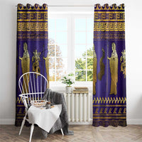 Hera Window Curtain Goddess With Ancient Greek Pattern - Wonder Print Shop