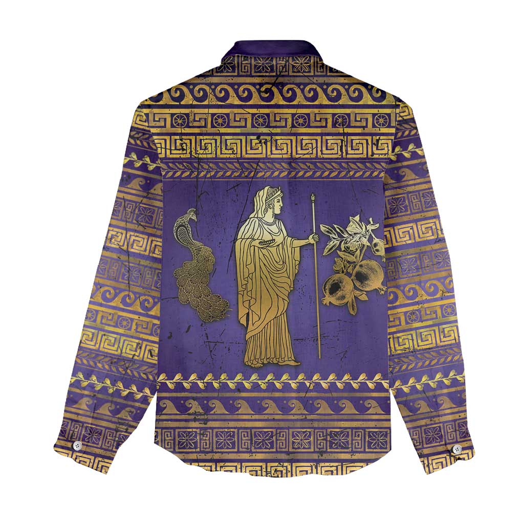 Hera Women Casual Shirt Goddess With Ancient Greek Pattern - Wonder Print Shop