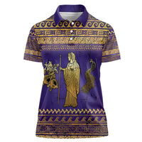 Hera Women Polo Shirt Goddess With Ancient Greek Pattern - Wonder Print Shop