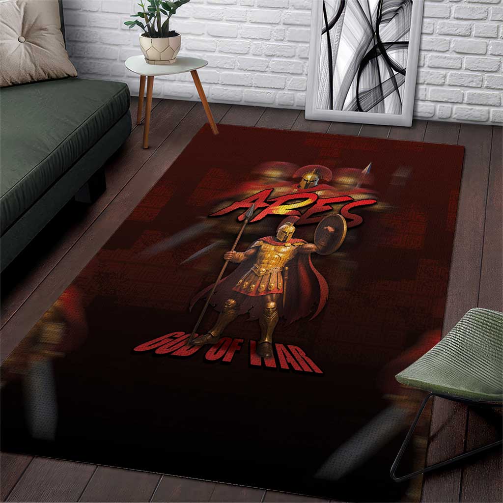 Ancient Greek Ares Area Rug God Of War And Courage - Wonder Print Shop