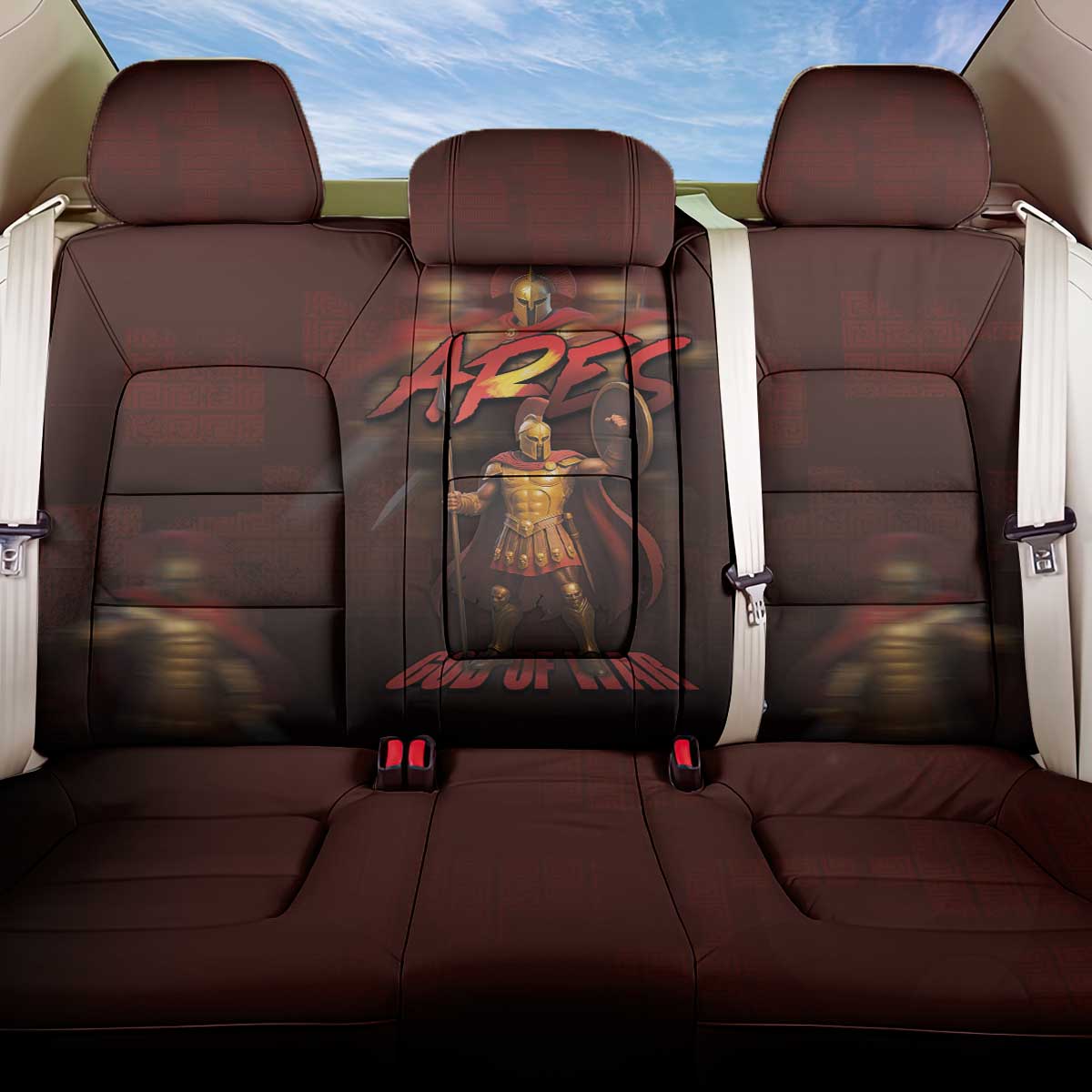 Ancient Greek Ares Back Car Seat Cover God Of War And Courage - Wonder Print Shop