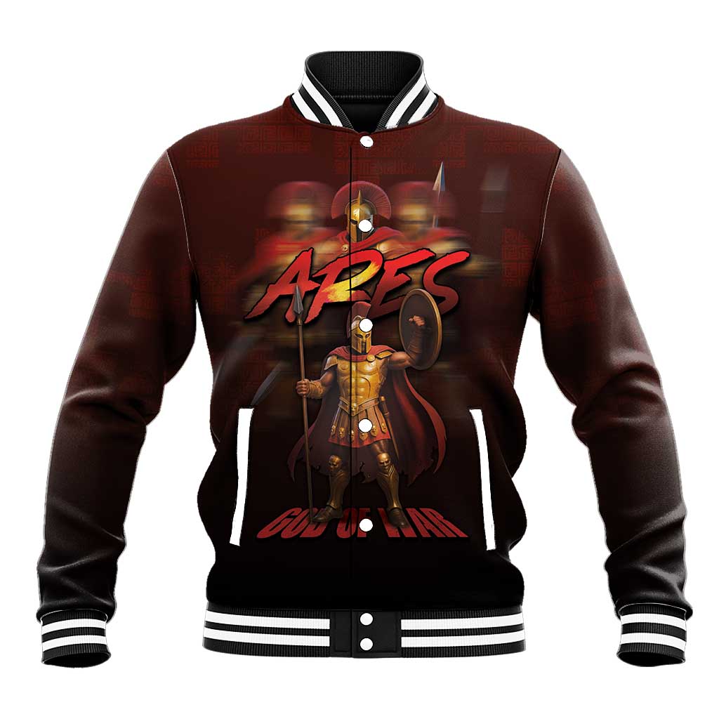 Ancient Greek Ares Baseball Jacket God Of War And Courage - Wonder Print Shop